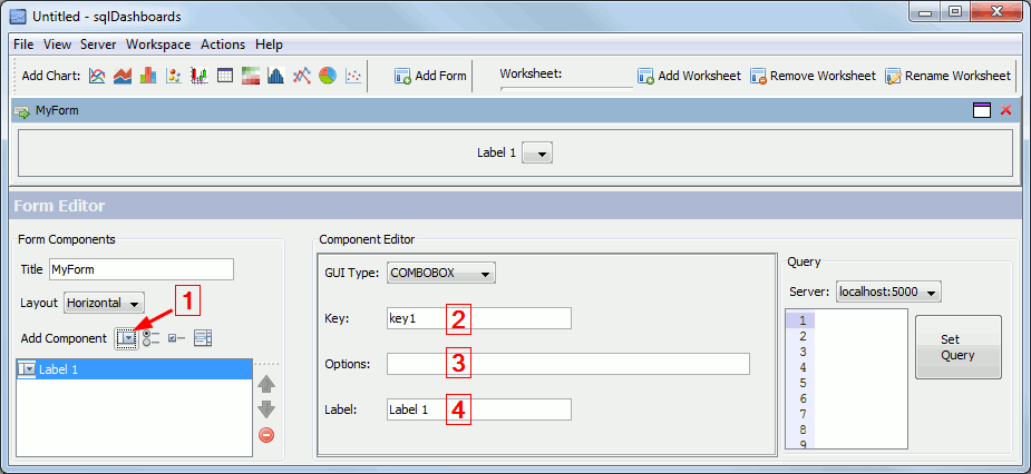 Adding an input component to a form.