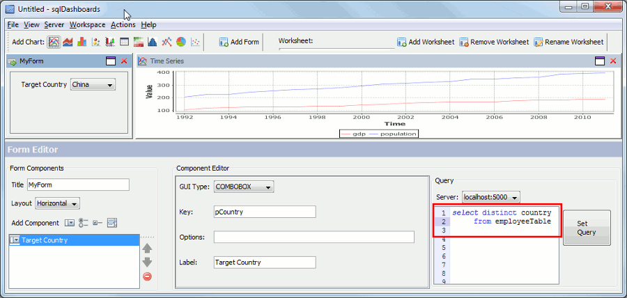 Specifying dynamic input options