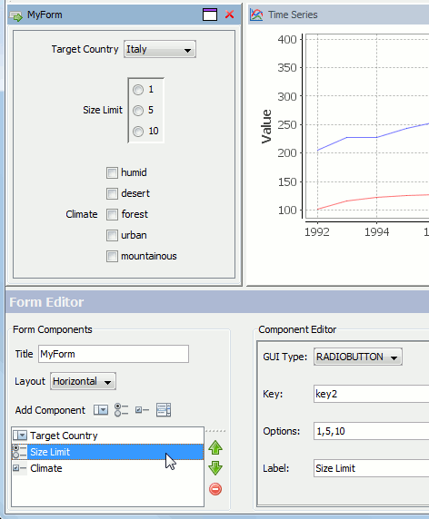 Adding an input component to a form.